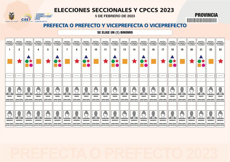 Papeleta para elegir prefectos