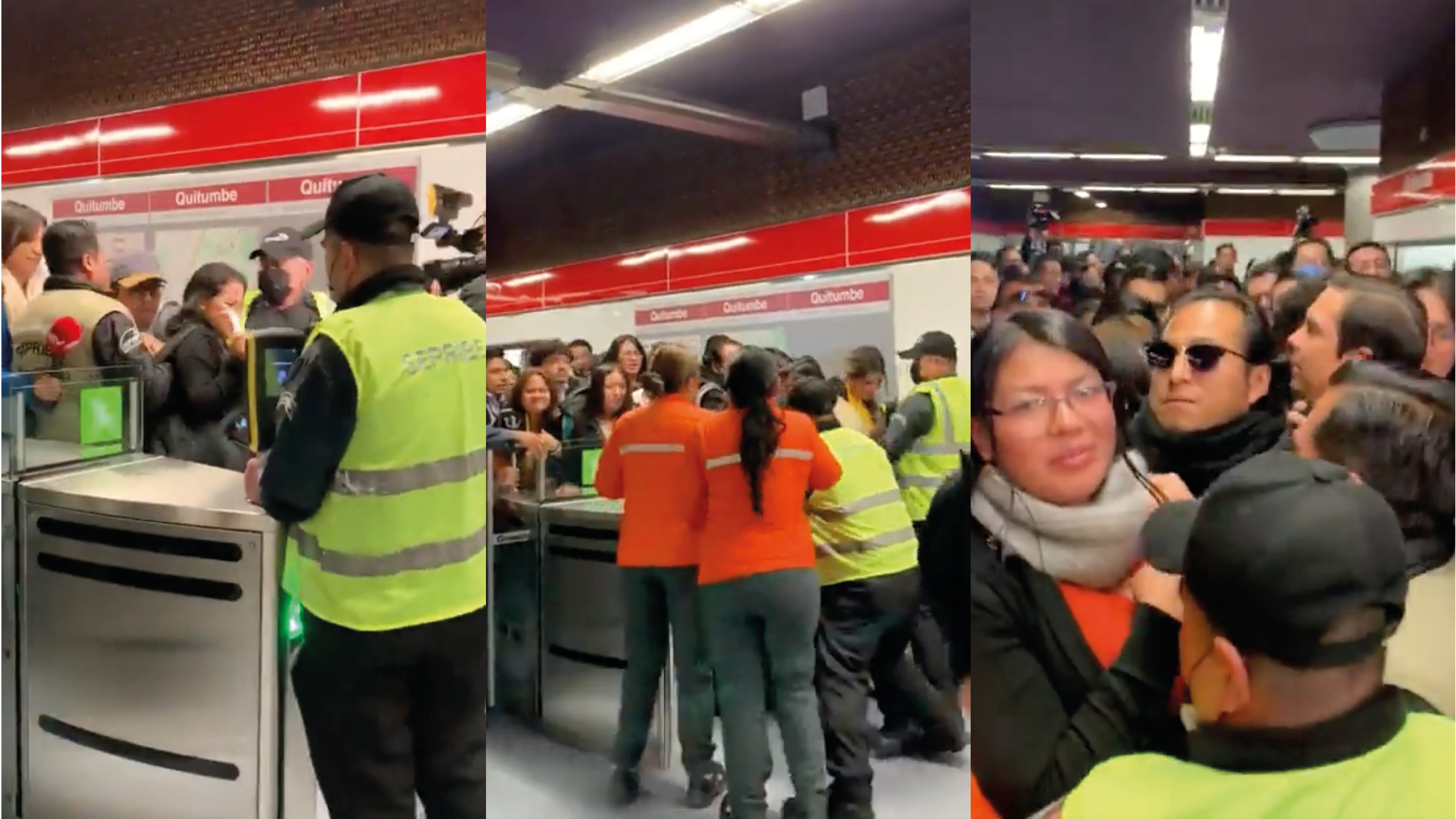 Desmanes en la estación del Metro de Quito Quitumbe
