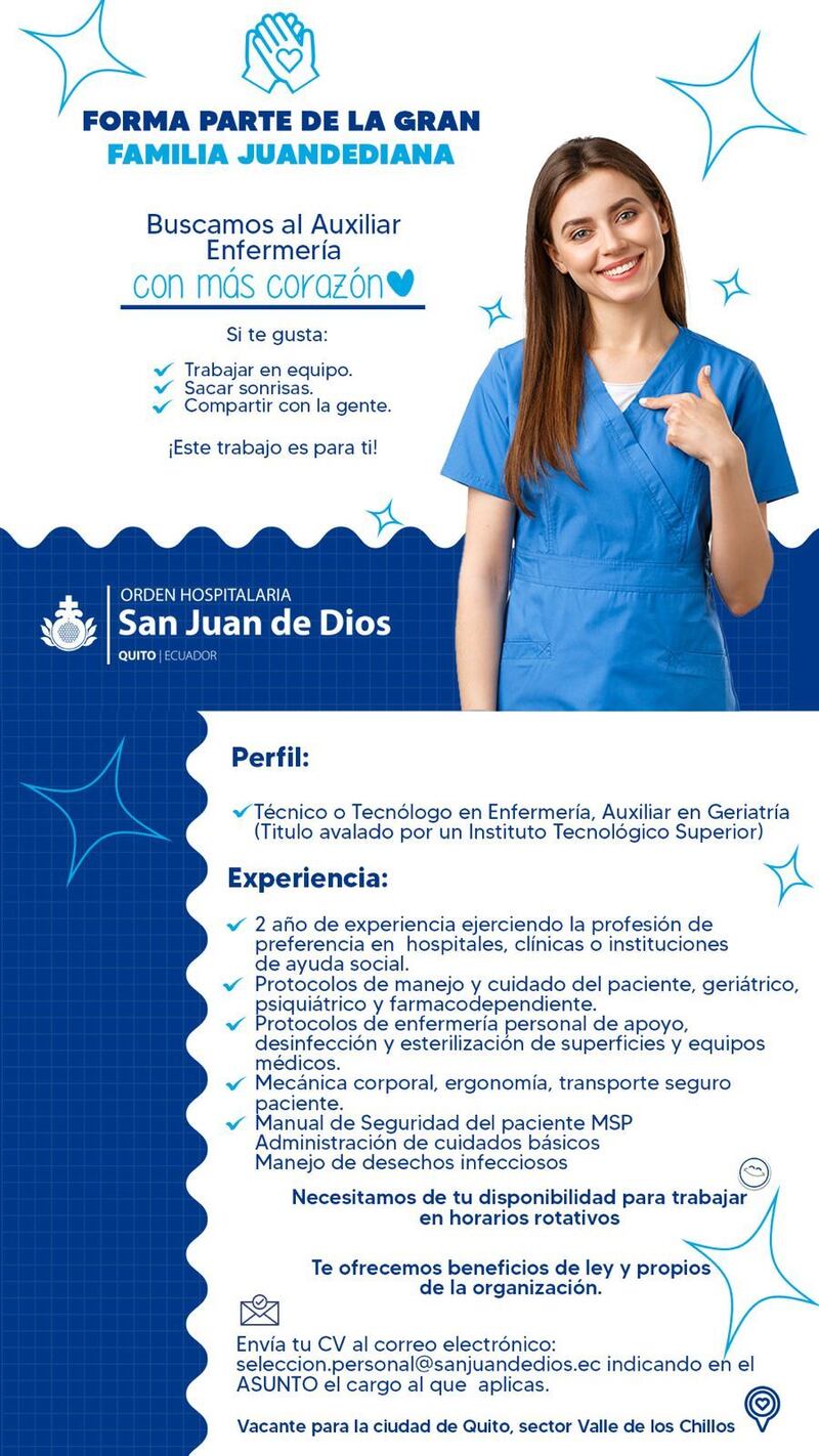 Vacantes en Albergue San Juan de Dios