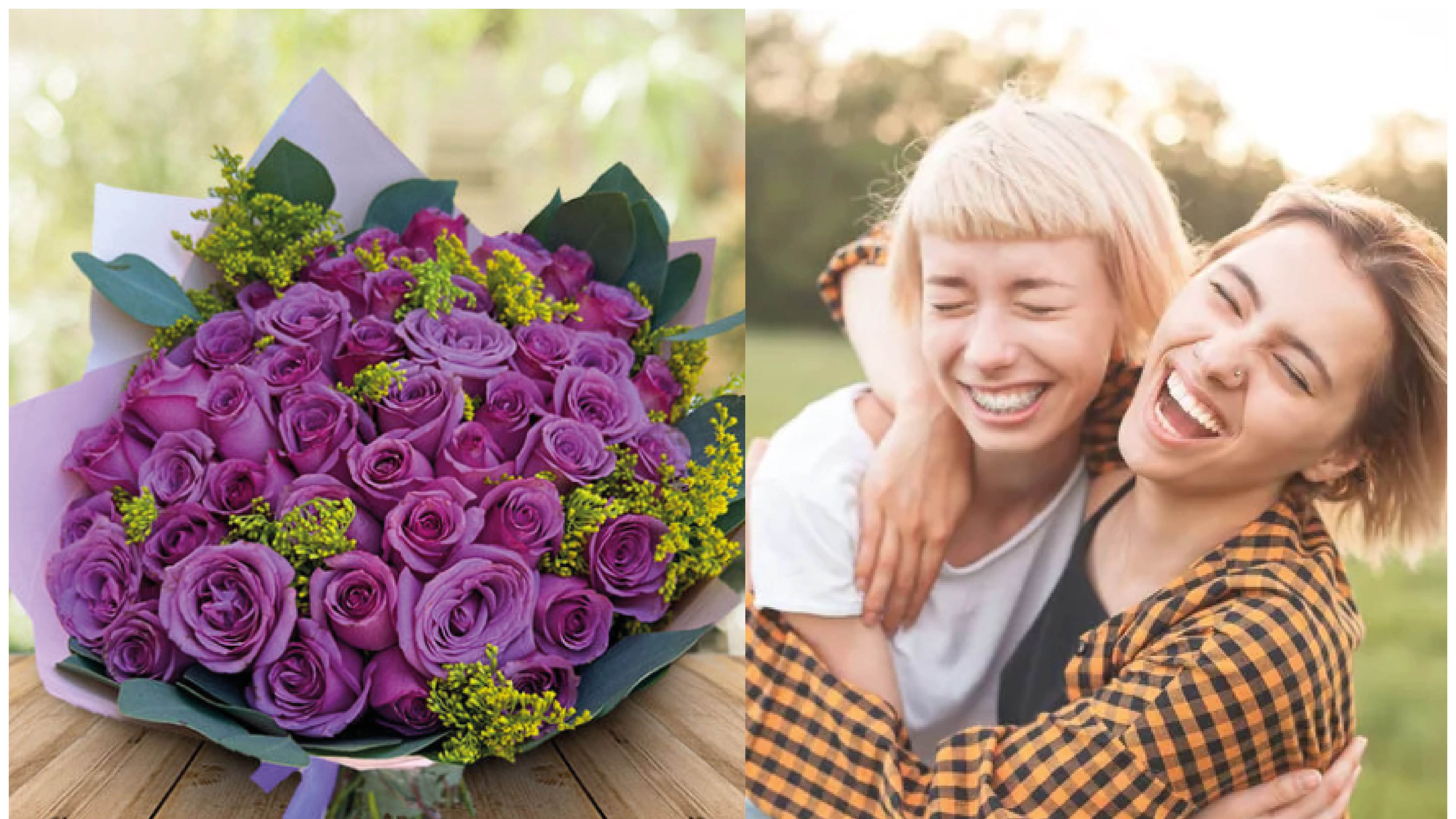 Regala flores moradas para expresar gratitud.
