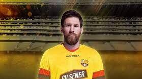 Lionel Messi con la camiseta de Barcelona SC