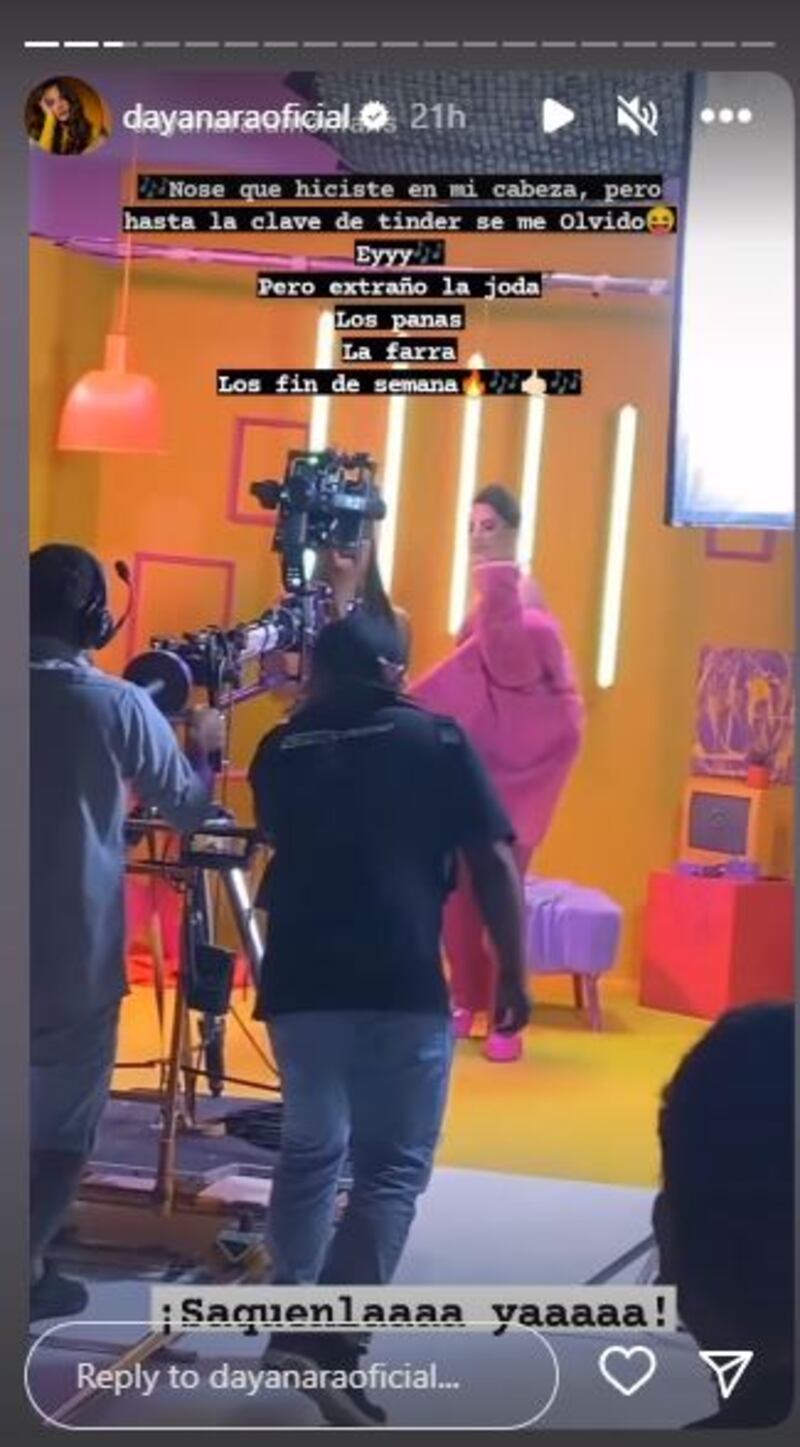 Captura de pantalla historias de Instagram, Dayanara Peralta