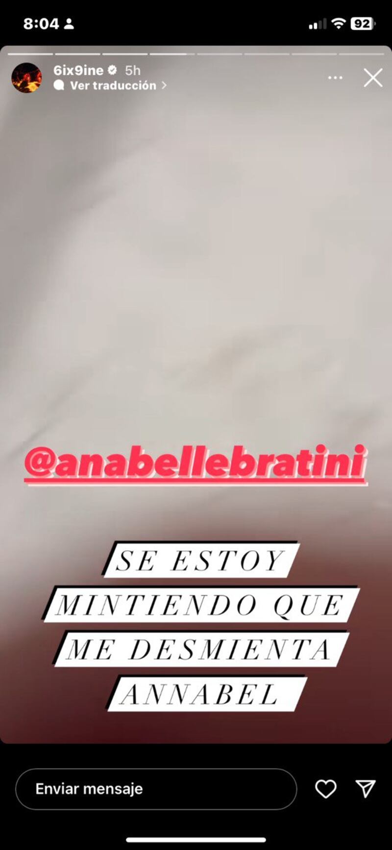 Captura de pantalla historias de Tekashi en Instagram