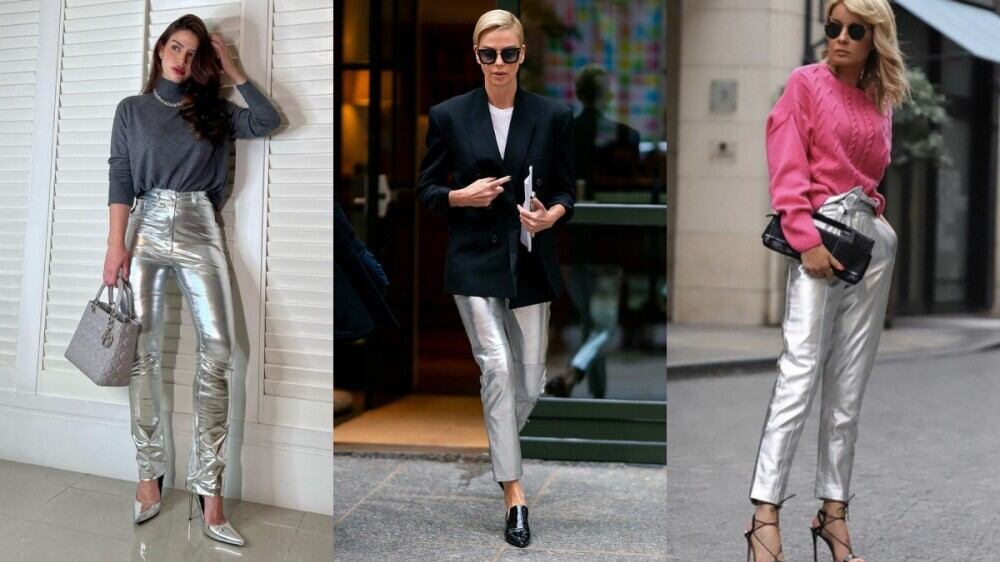 prendas con acabado metalizado