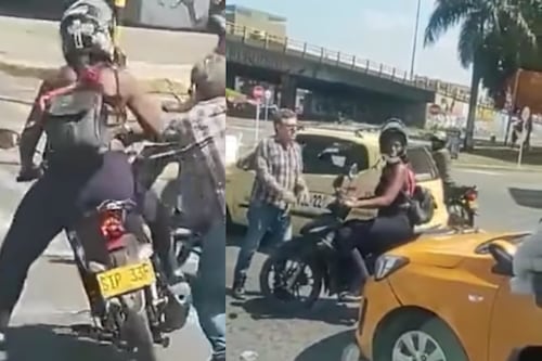 Video: Taxista quiso evitar que motera, que le voló el retrovisor, se fugara y ella se lo llevó por delante