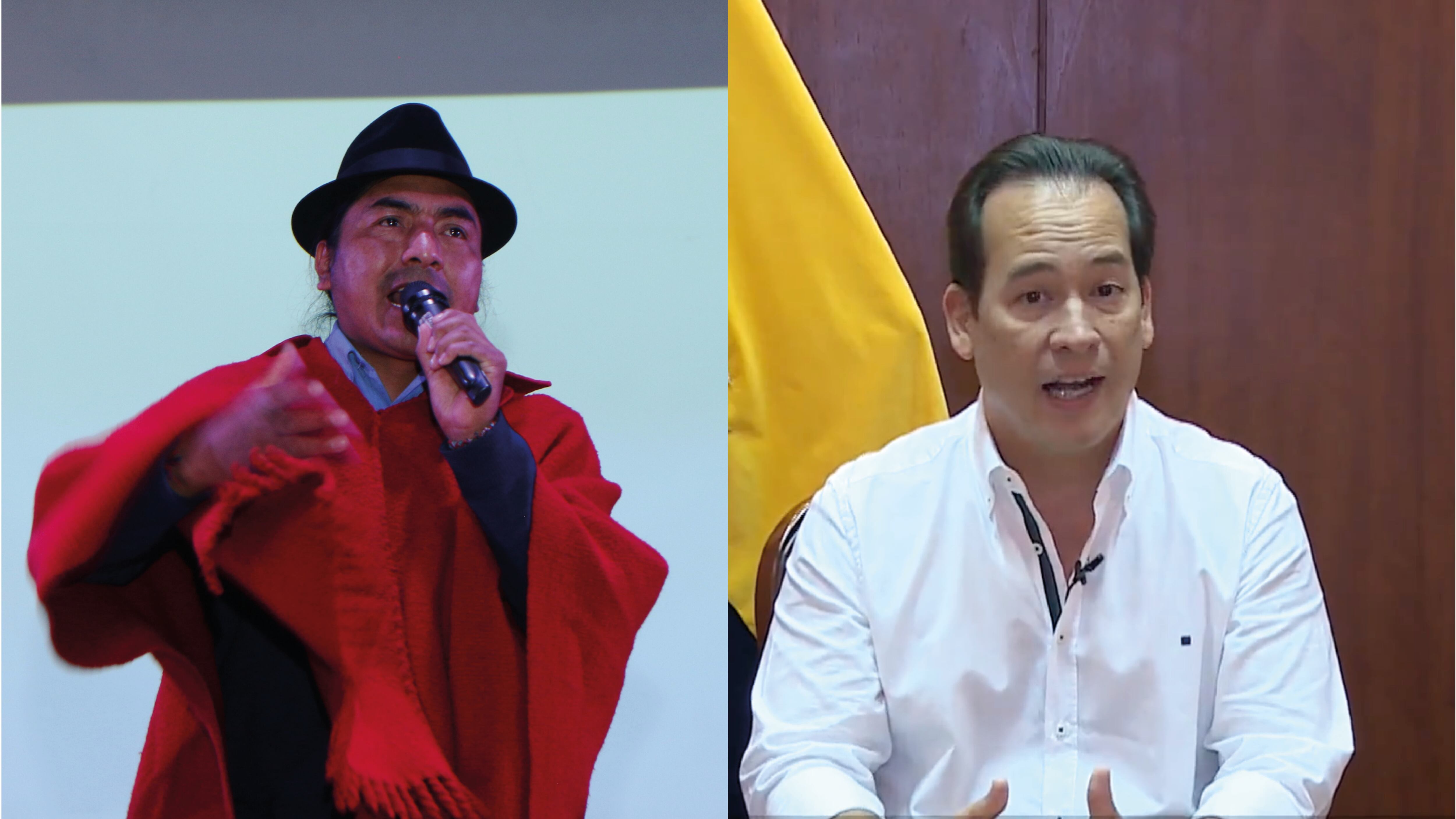 Leonidas Iza, presidente de la Conaie/Ministro de Gobierno, Henry Cucalón