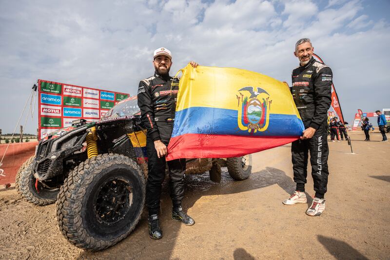 Brad Salazar y su navegante Eugenio Arrieta.