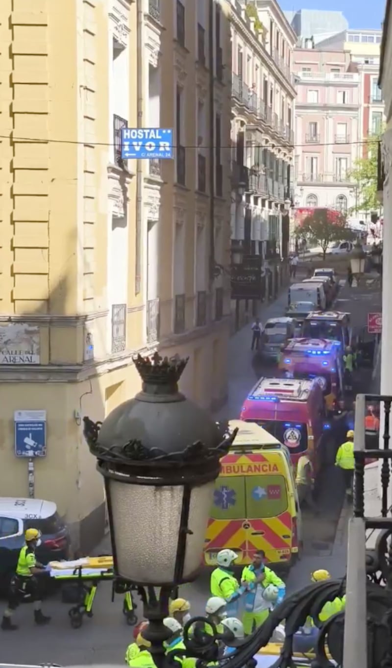 Derrumbe en edificio de Madrid.