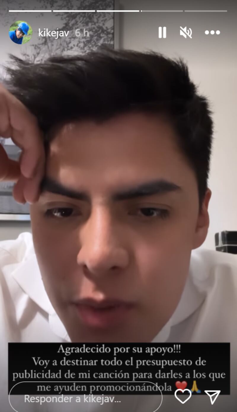 Captura de historia de Instagram de Kike Jav