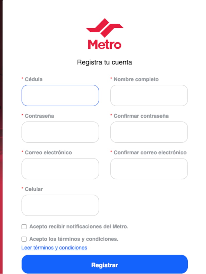 Cómo crear la cuenta Q del Metro de Quito