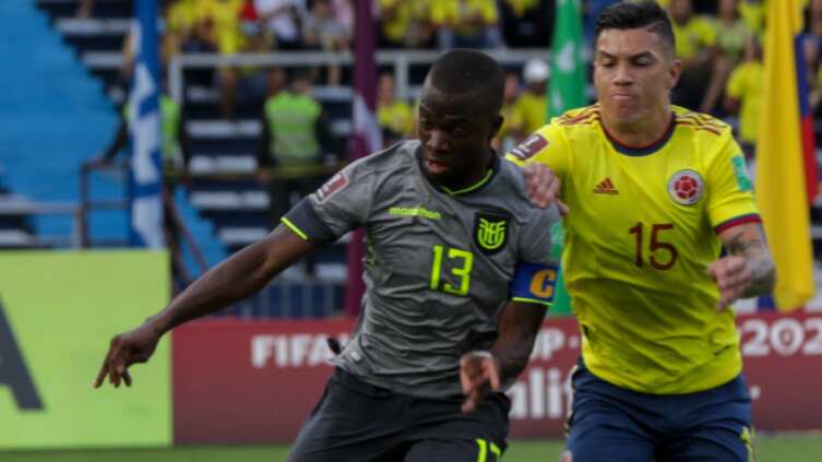 Ecuador en su partido ante Colombia en Barranquilla