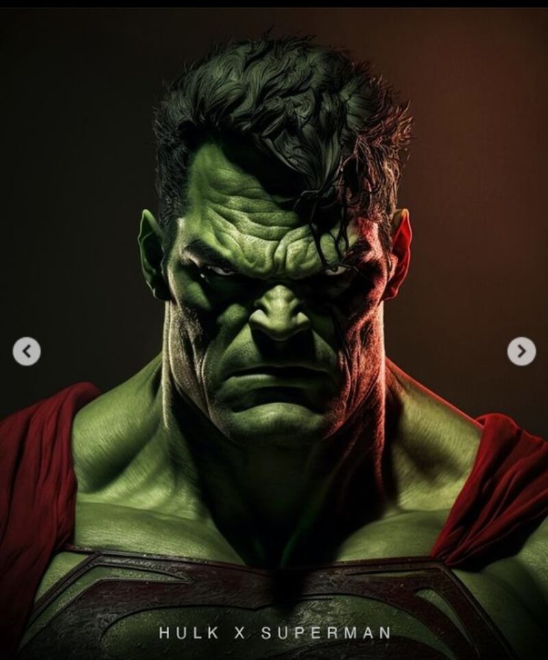 Hulk y Superman según Inteligencia Artificial