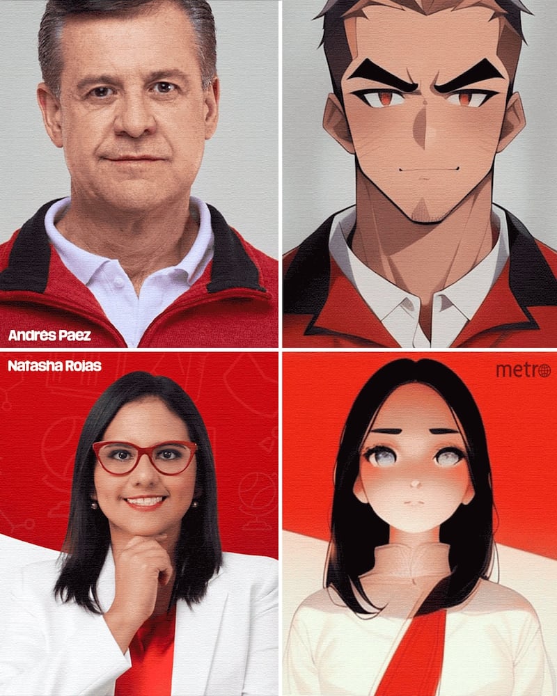 Así se ven los candidatos a la alcaldía de Quito al estilo anime, según la Inteligencia Artificial