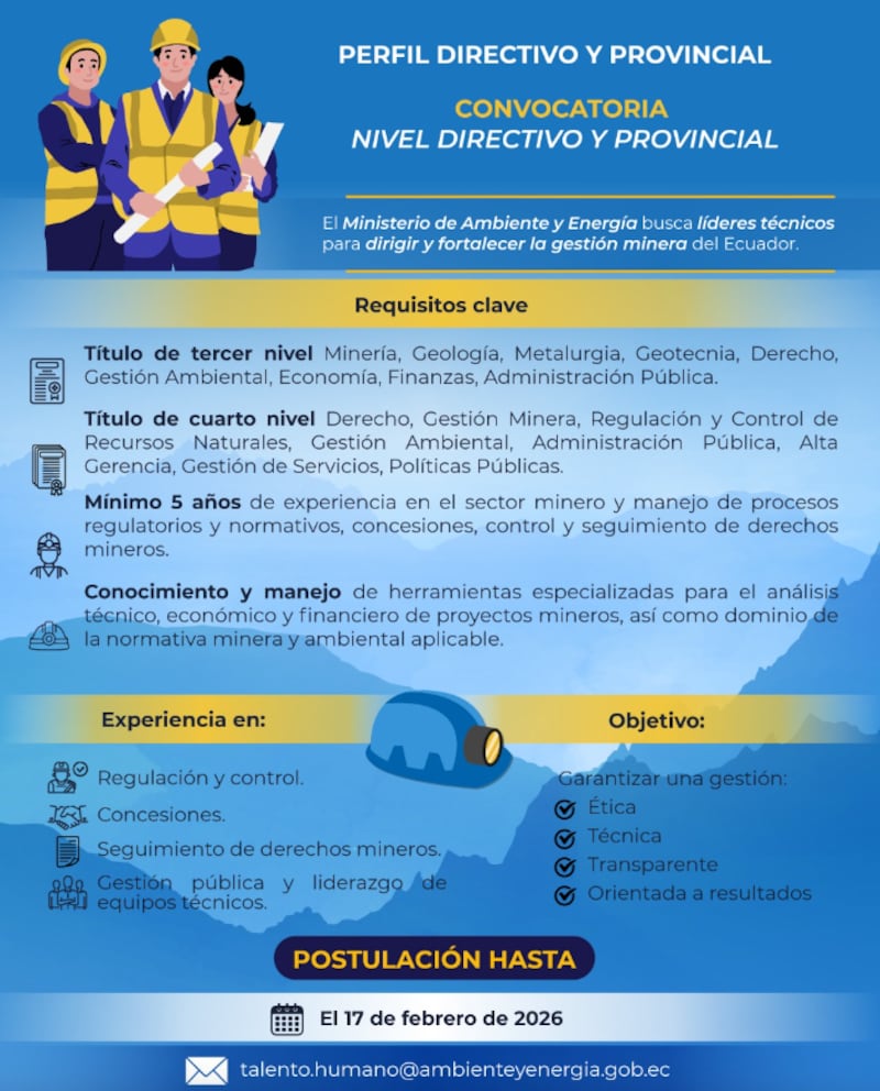 Ministerio de Energía abre vacantes