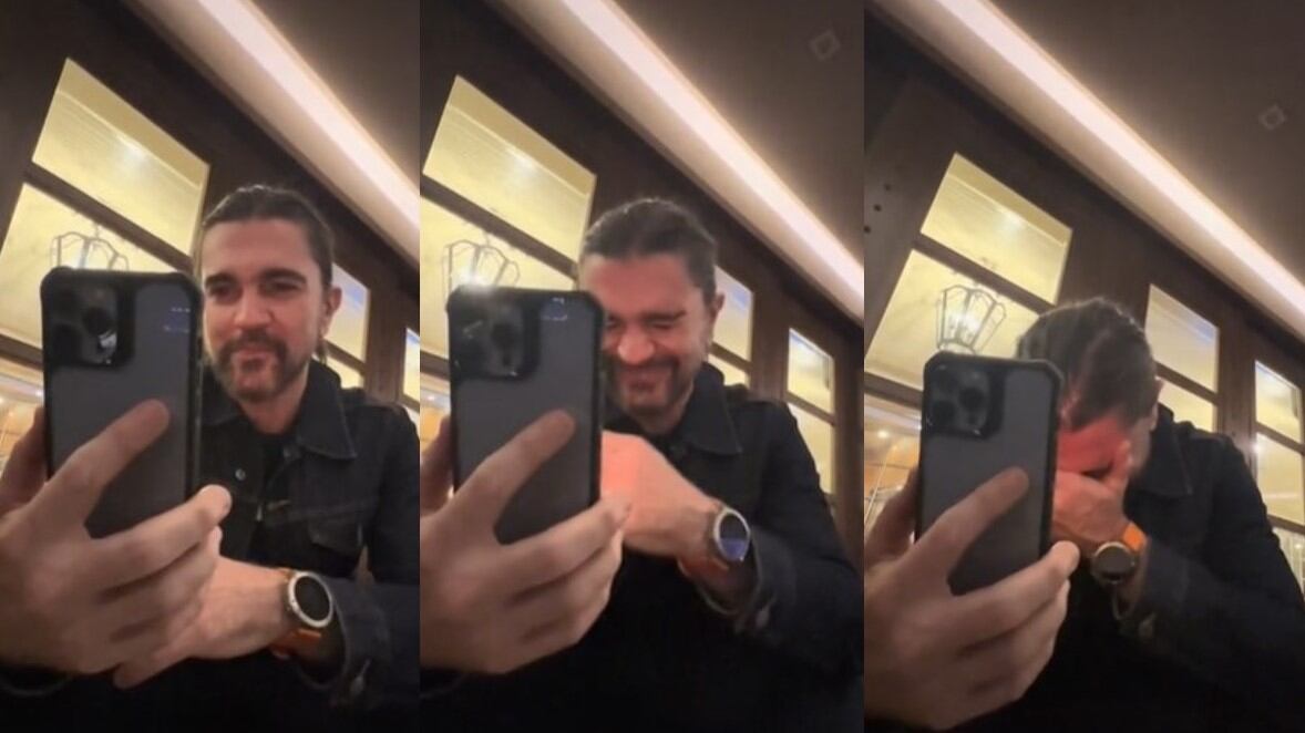 A medida que Mafe Walker hace el cambio de idioma y se pasa a la lengua extraterrestre, Juanes simplemente no pudo evitar privarse de la risa.