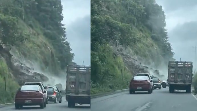 Vía Alóag Santo Domingo cerrada