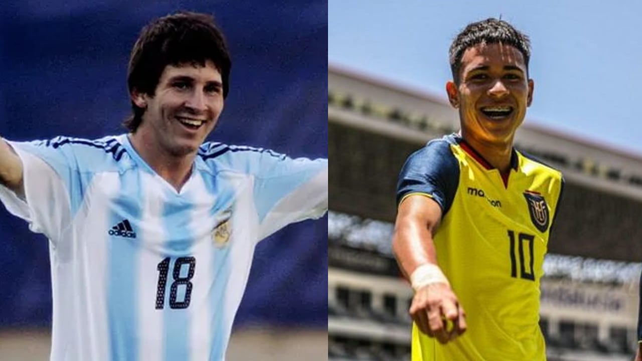 Lionel Messi y Kendry Páez