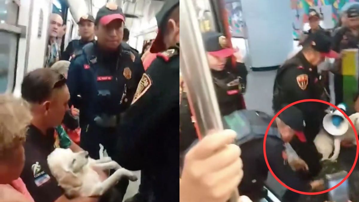 Policías sacan del Metro a usuario que trasladaba a su perrito herido al veterinario