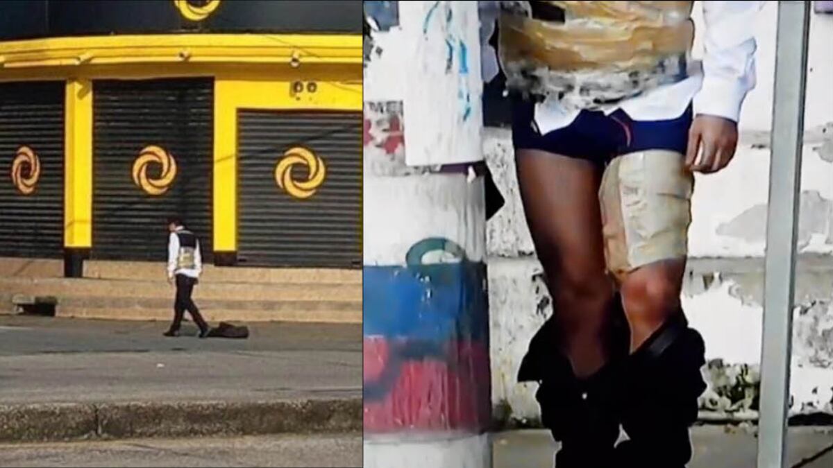 Hombre con posible artefacto explosivo