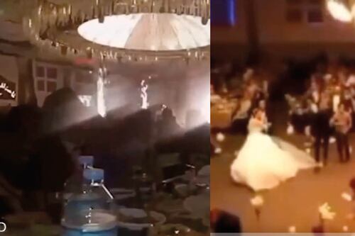 Impactantes imágenes del momento del incendio en una boda que dejó más de 100 muertos en Irak