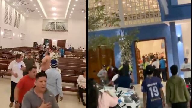 Feligreses se refugiaron dentro de la iglesia durante la balacera en Puerto Bolívar.