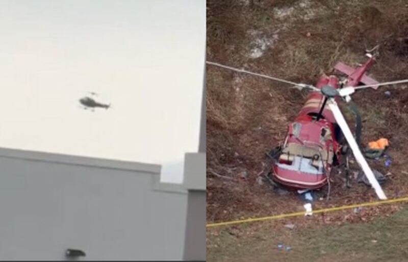 helicóptero se estrella Nueva Jersey