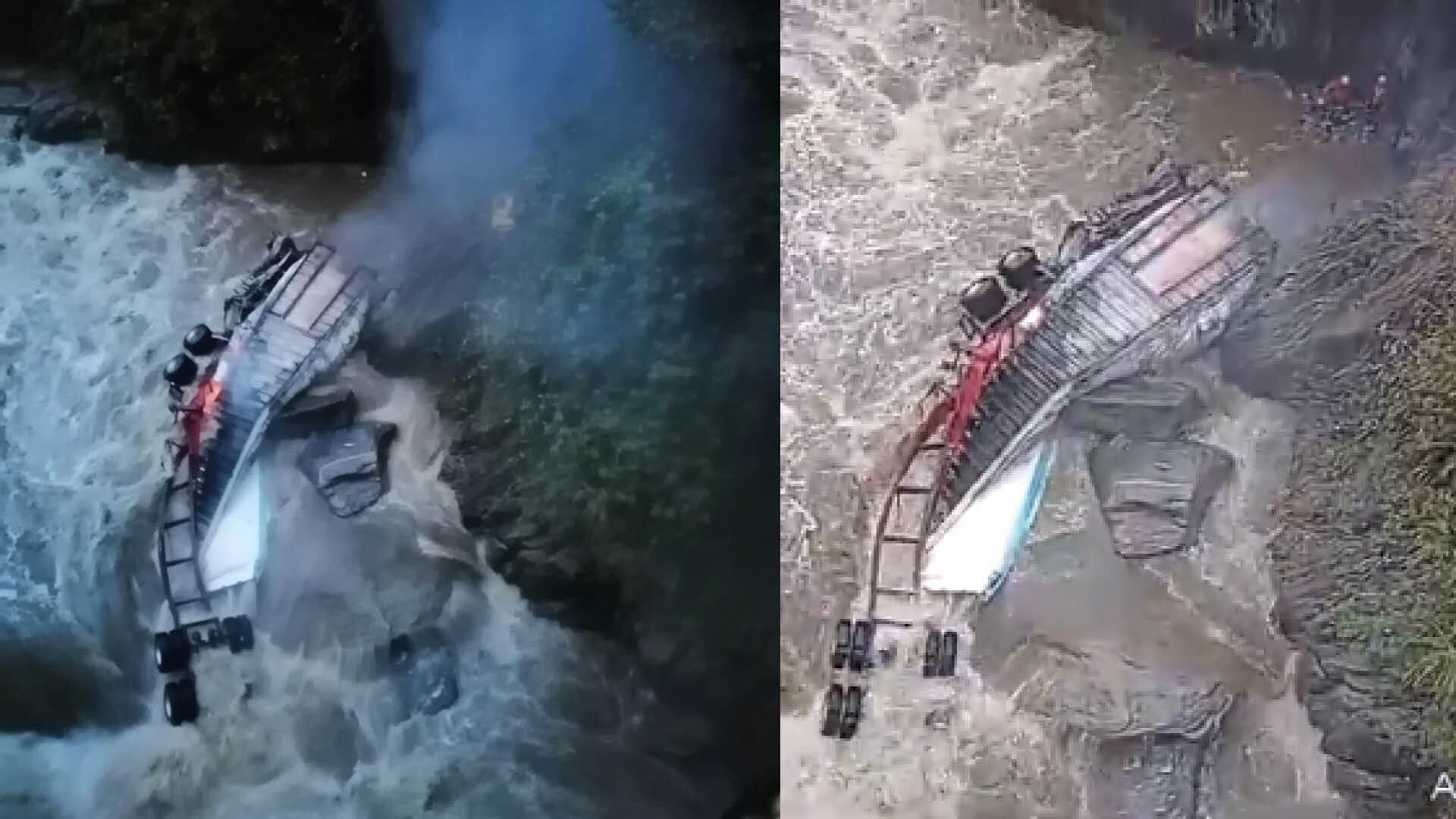 Tráiler cayó al abismo en la vía Loja-Zamora Chinchipe; se reportan tres personas desaparecidas