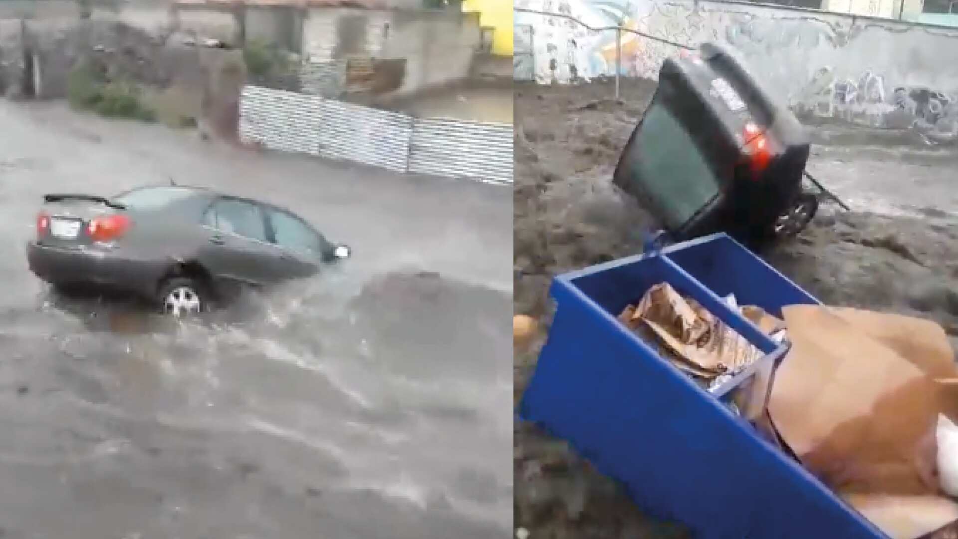 Lluvia en Quito: Vehículos fueron arrastrados debido a la fuerza del agua en Guajaló