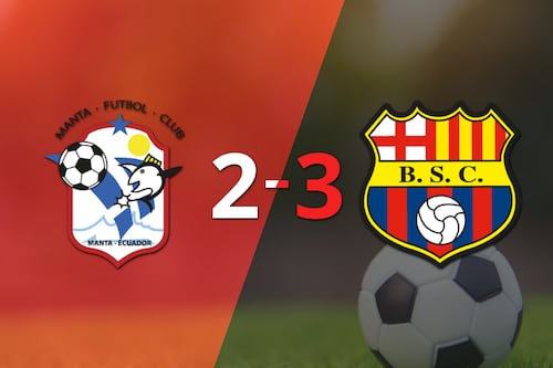 Doblete de Octavio Rivero guió el triunfo agónico de Barcelona sobre Manta F.C.