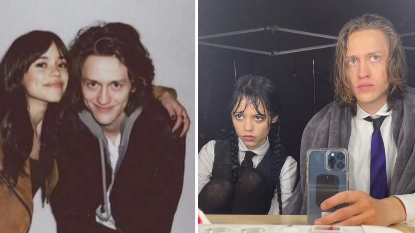 Percy Hynes White y Jenna Ortega