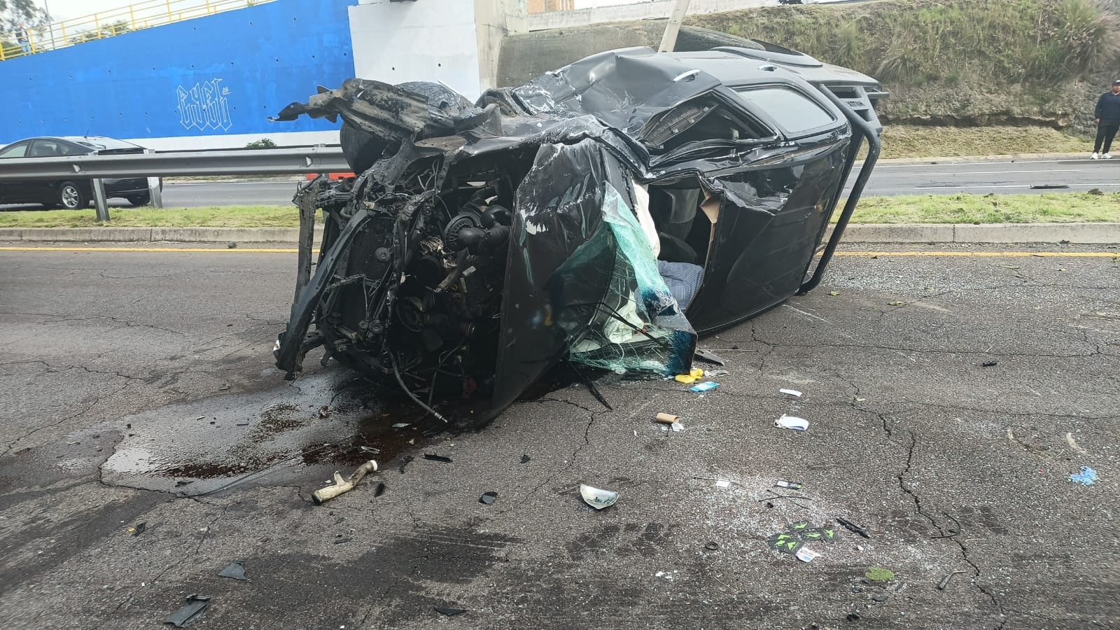 Fuerte siniestro de tránsito en la Ruta Viva provocó gran congestión vehicular
