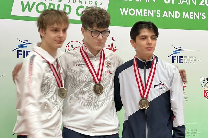 Tomás AGguinaga, deportista ecuatoriano en esgrima