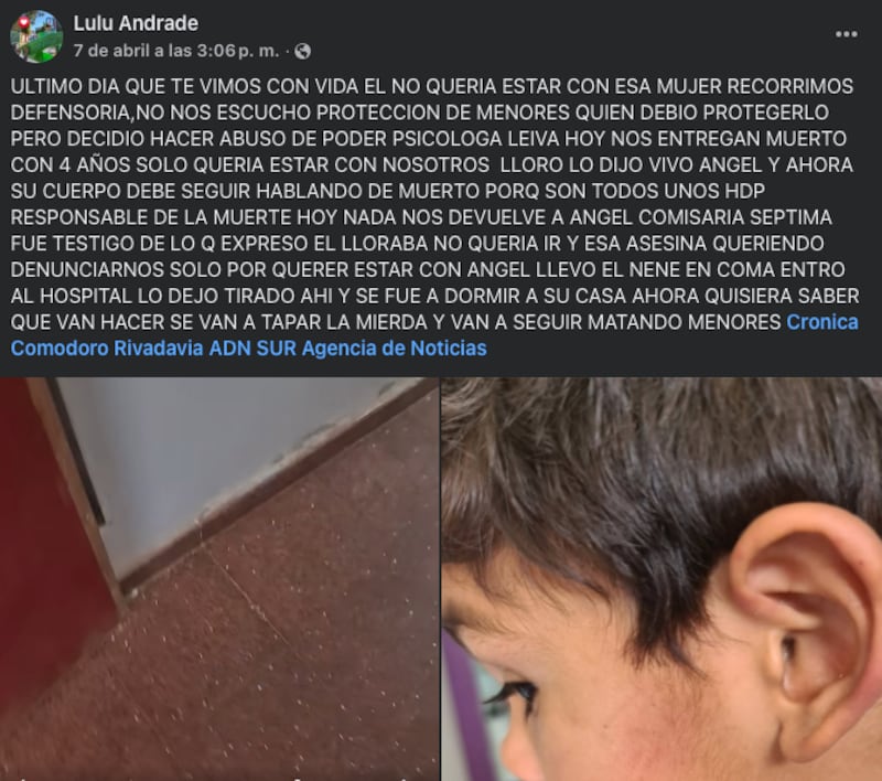 niño muerto Argentina