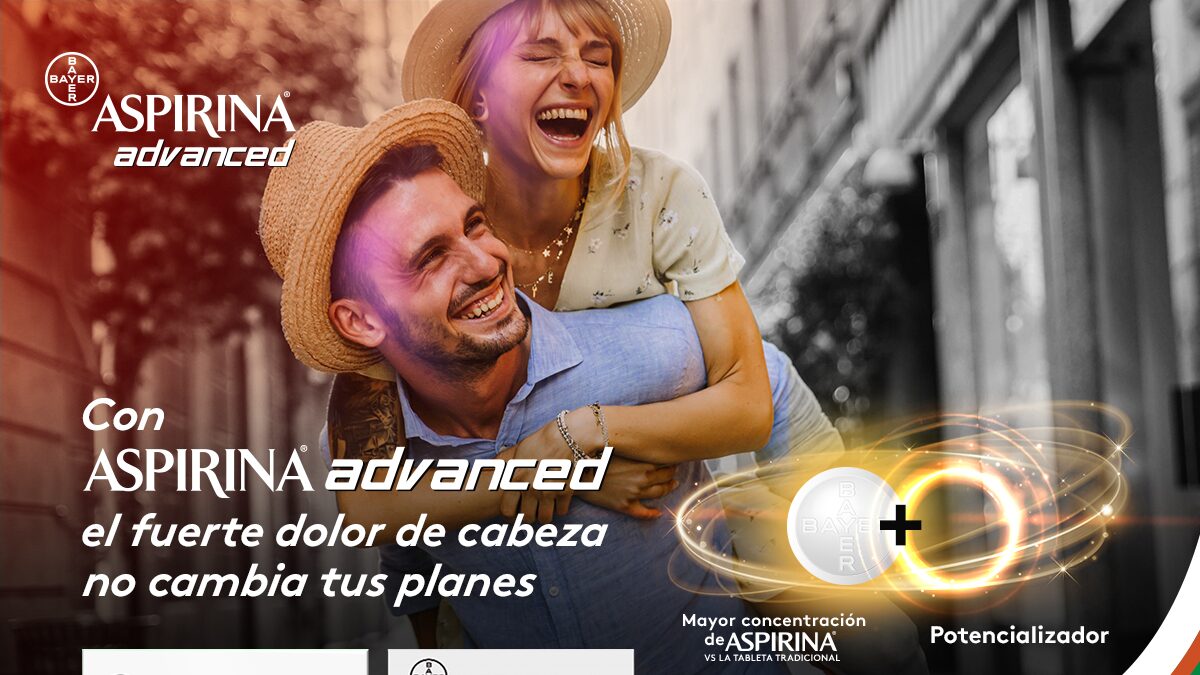 ASPIRINA® ADVANCED, alivia a tiempo severos dolores de cabeza y asociados a migraña.