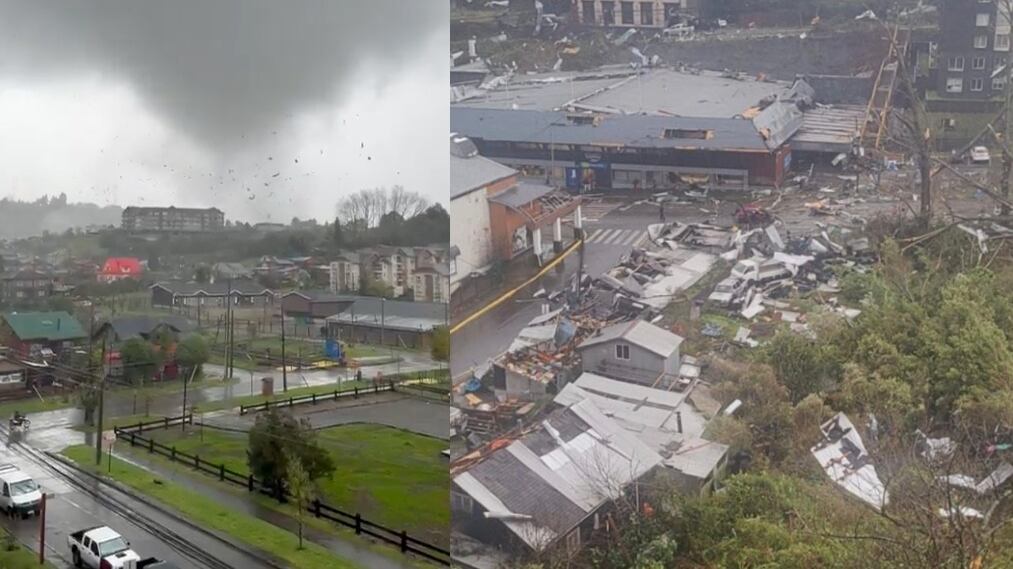 Tornado golpea el centro de Puerto Varas, Chile
