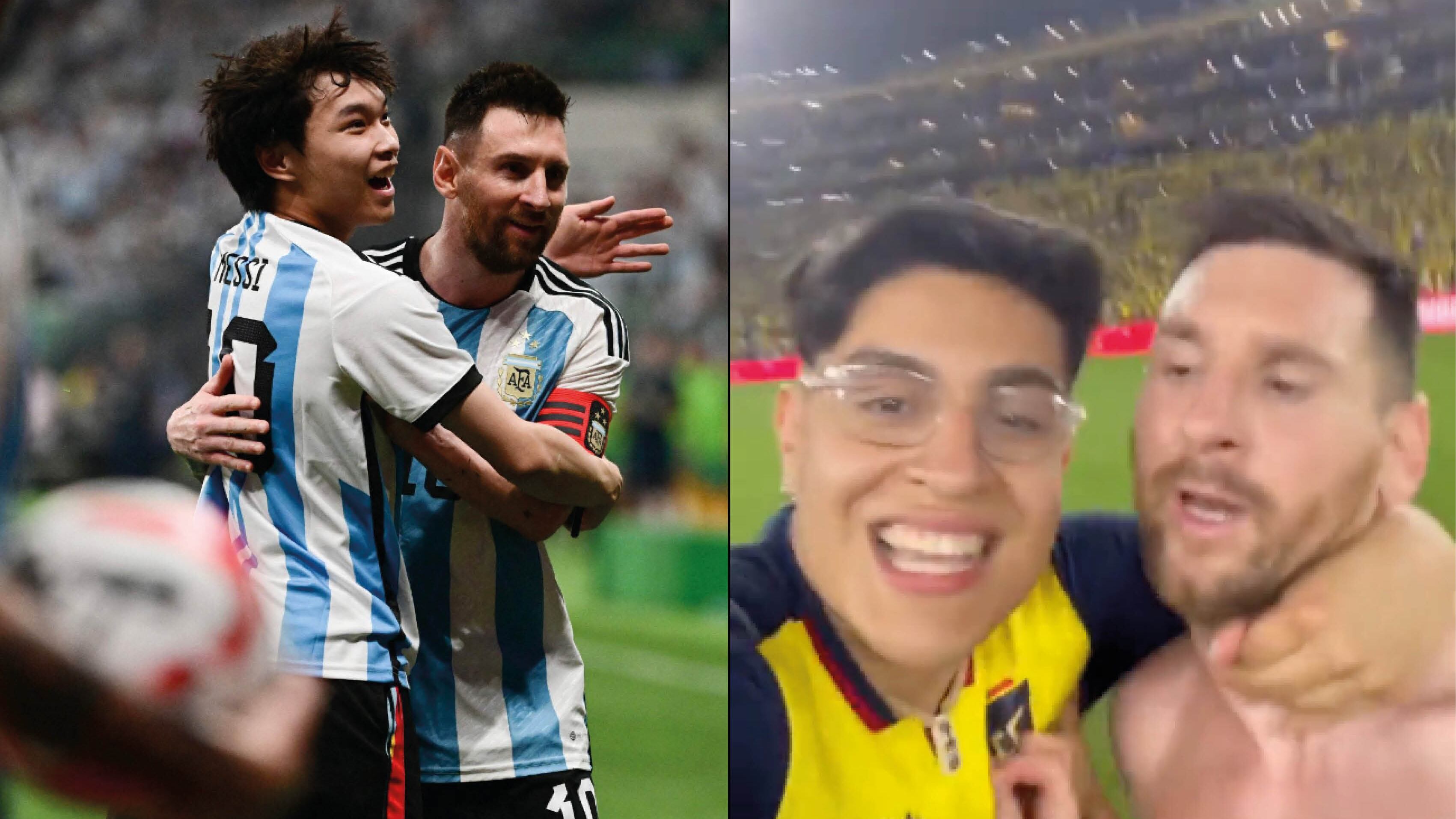 Aficionados que abrazaron a Lionel Messi