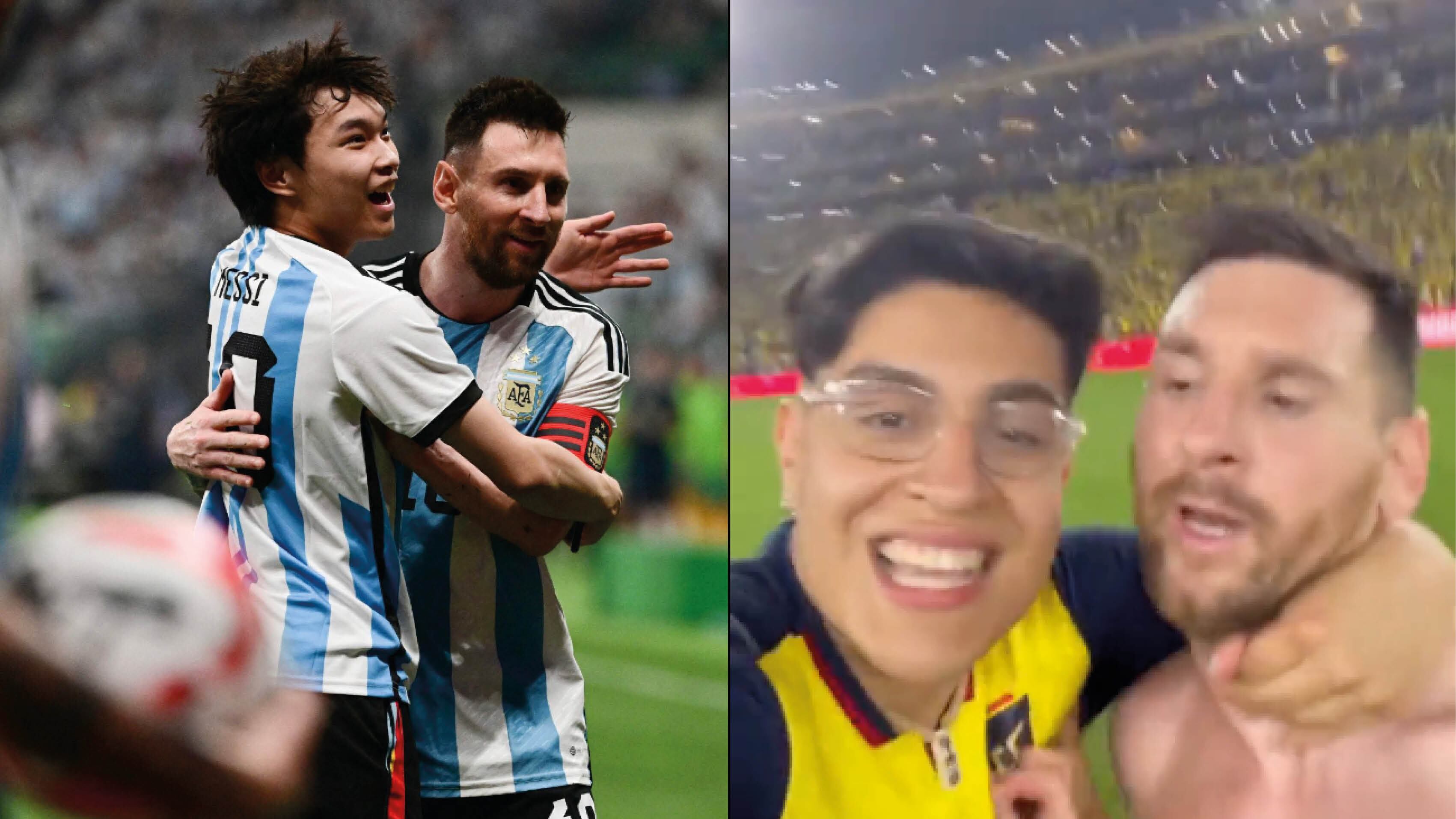 Aficionados que abrazaron a Lionel Messi