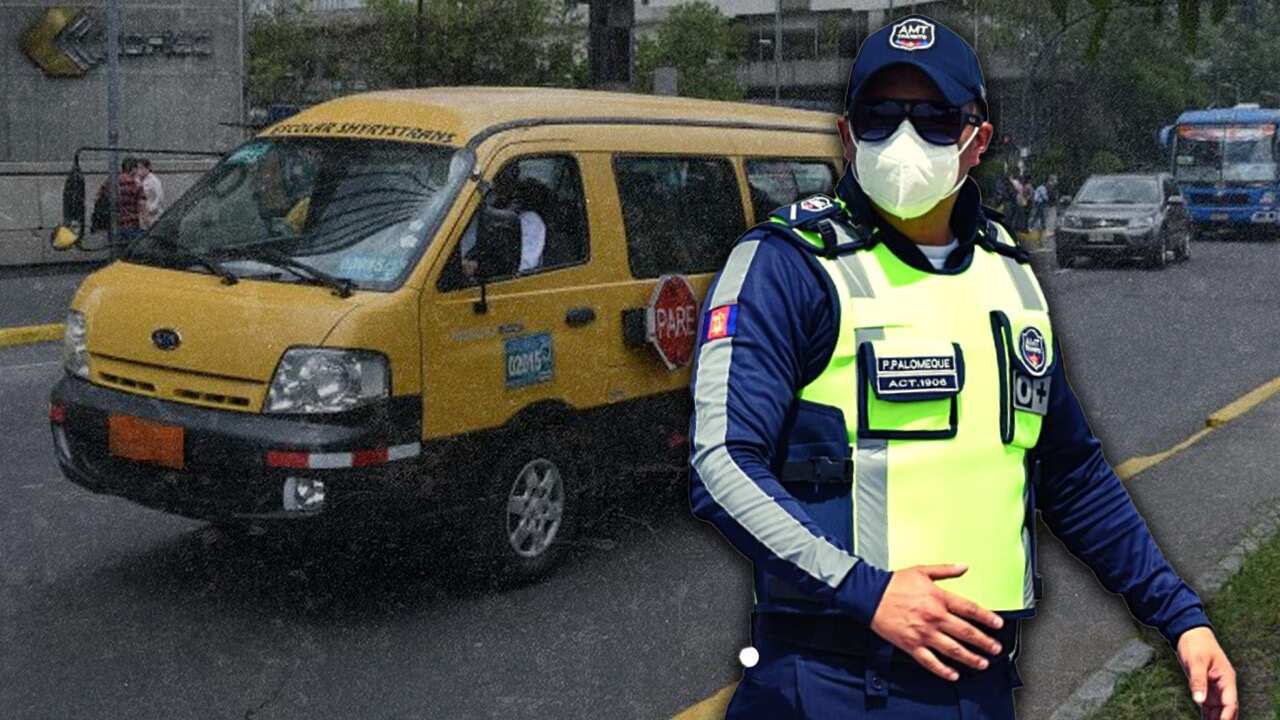 Agente de tránsito quiso llevarse una furgoneta con niños