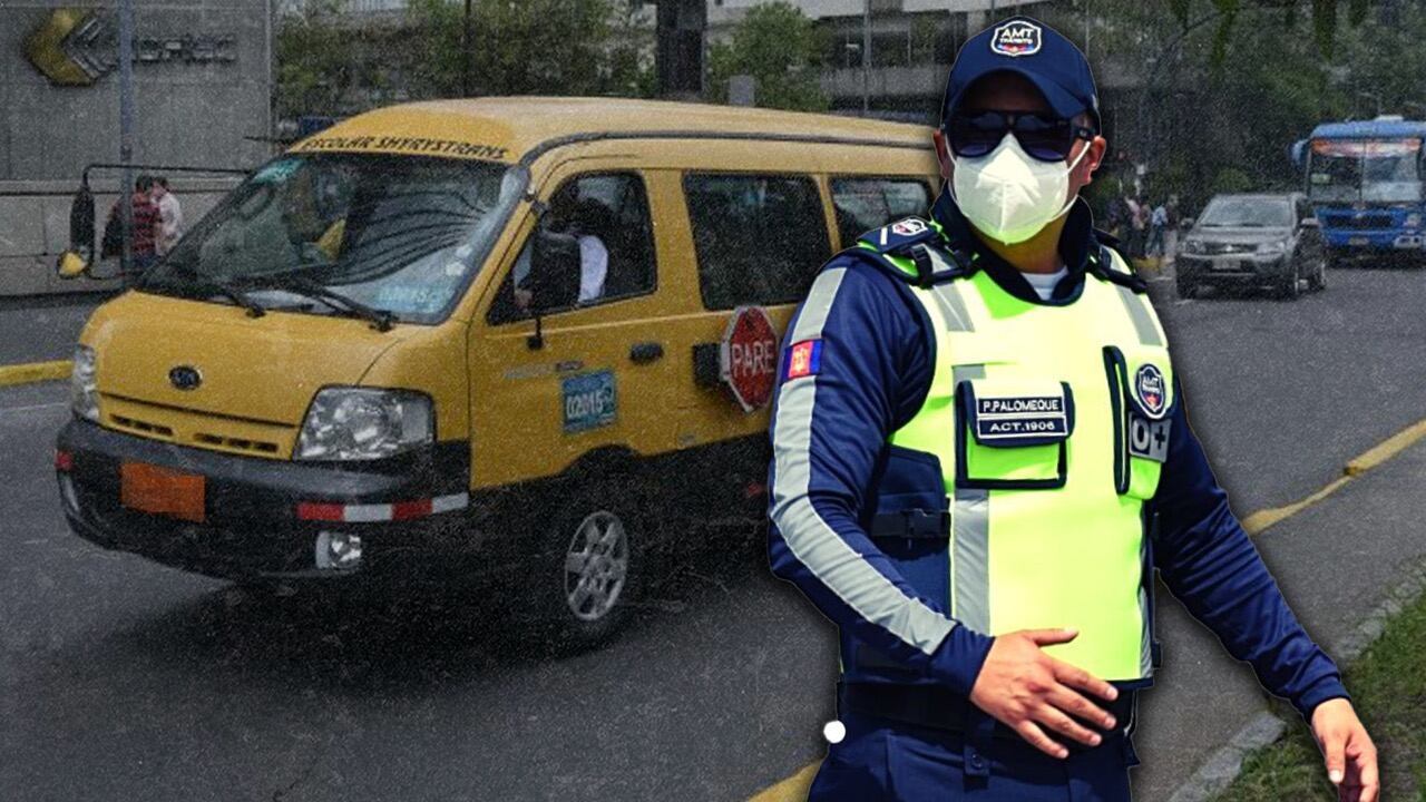 Agente de tránsito quiso llevarse una furgoneta con niños