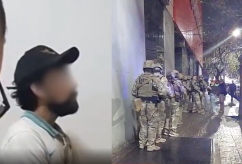 Hombre armado con un cuchillo causa destrozos en un estudio de televisión en San Telmo antes de ser detenido por la policía.