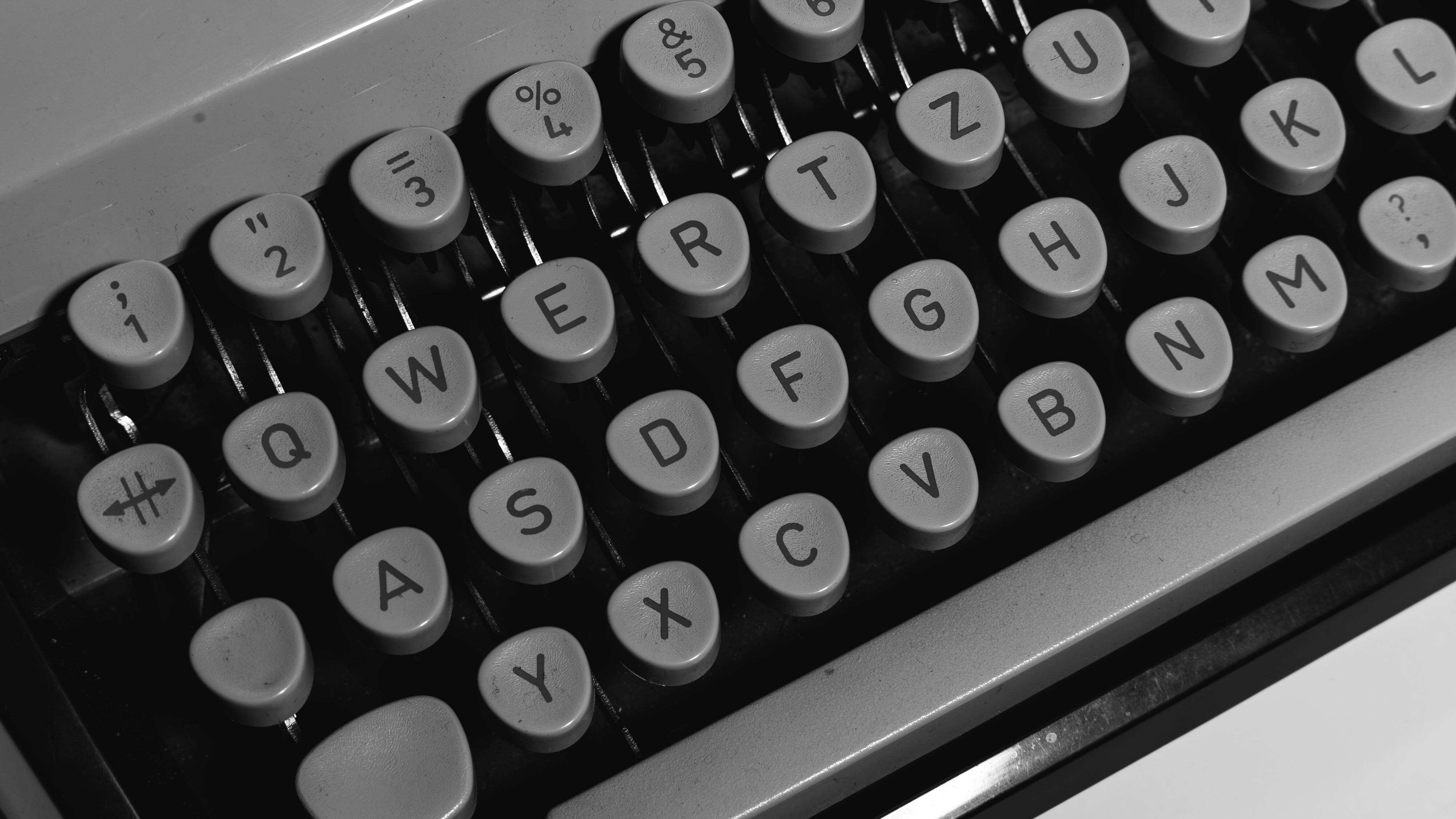 Teclado de una máquina de escribir.