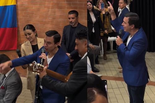 Daniel Noboa cantó tema de Julio Jaramillo a los ecuatorianos en Roma el Día de las Madres