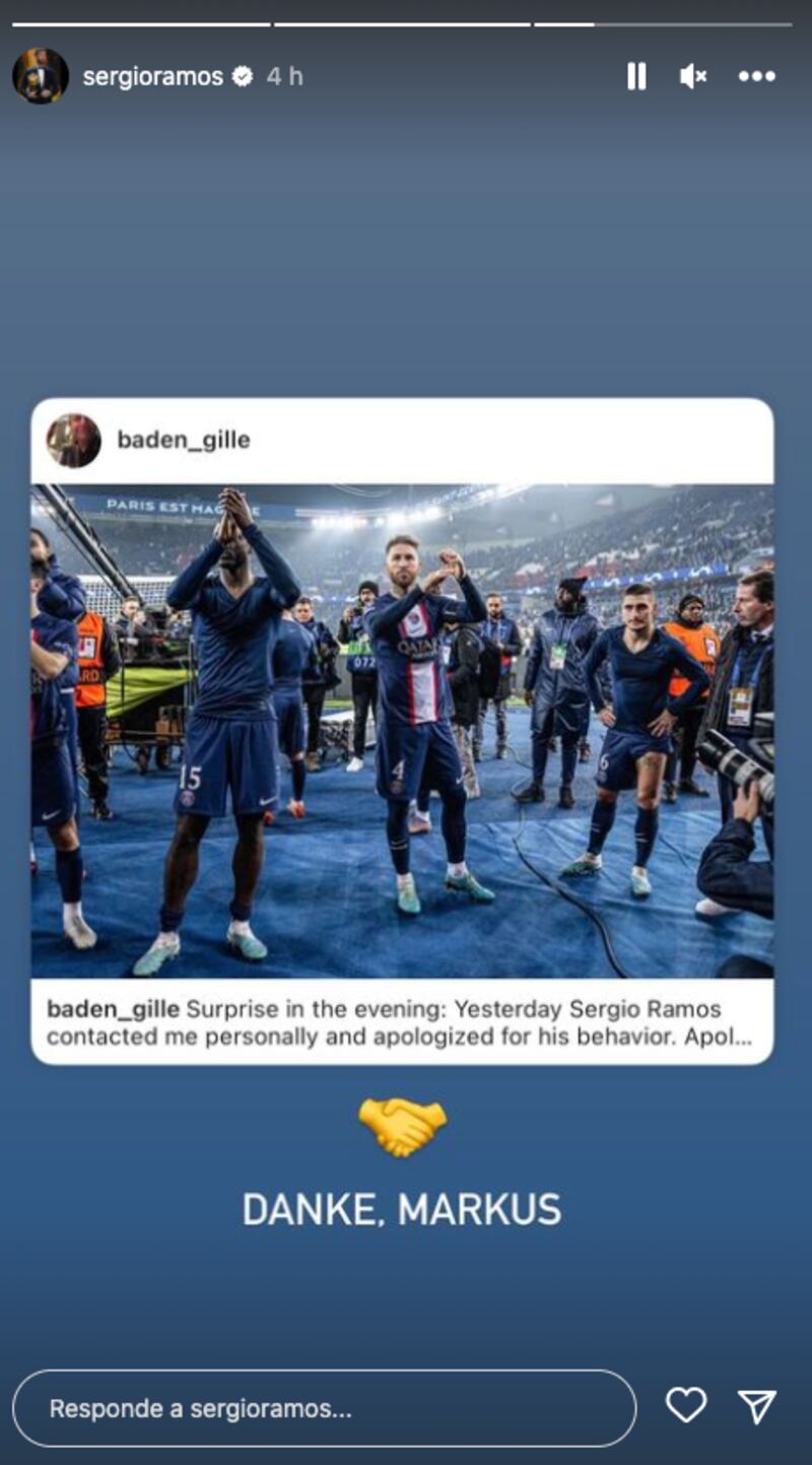 Sergio Ramos se disculpó públicamente con el fotógrafo alemán