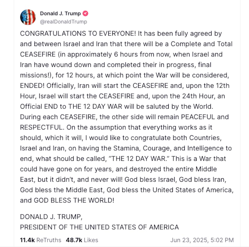 Anuncio de Donald Trump