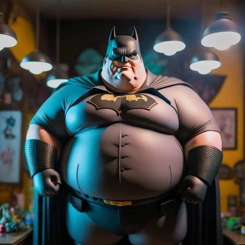 Batman obeso según inteligencia artificial