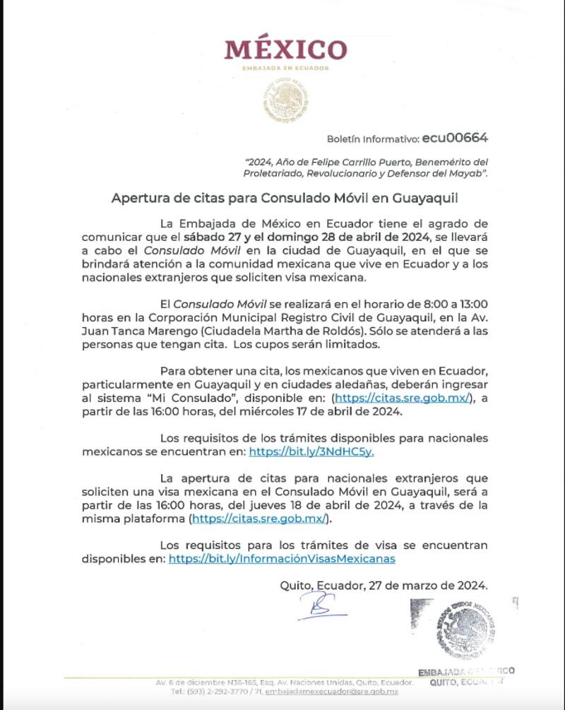 Consulado móvil en Guayaquil