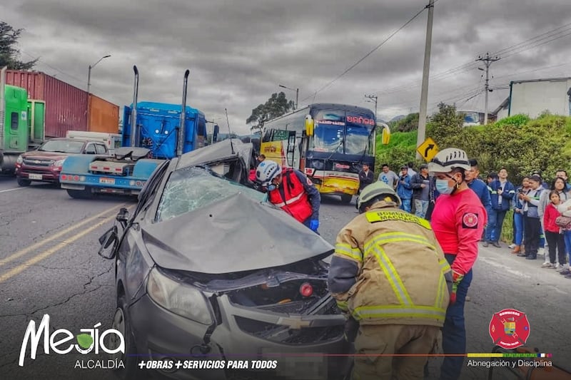 Accidente de tránsito en cantón Mejía