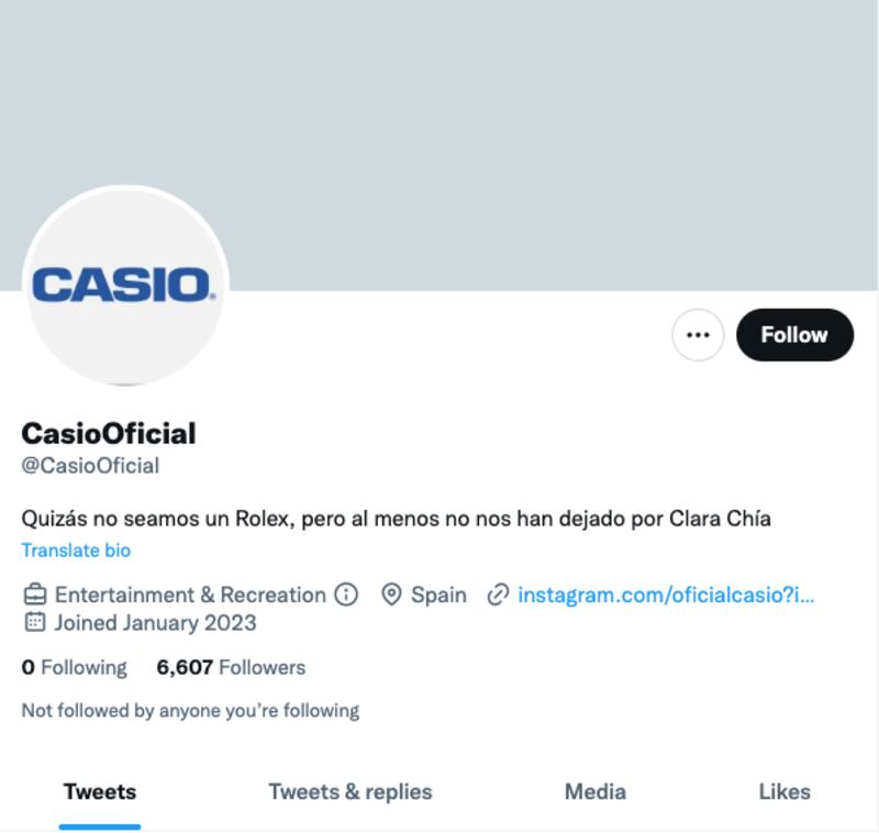 Casio no respondió a Shakira