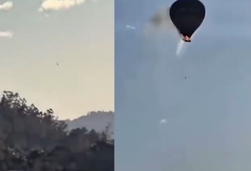 globo aerostático en llamas durante vuelo que dejó víctimas en Brasil.