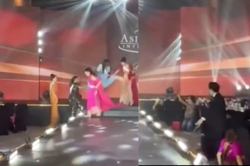 VIDEO: Concursantes de belleza viven terror durante terremoto en Filipinas